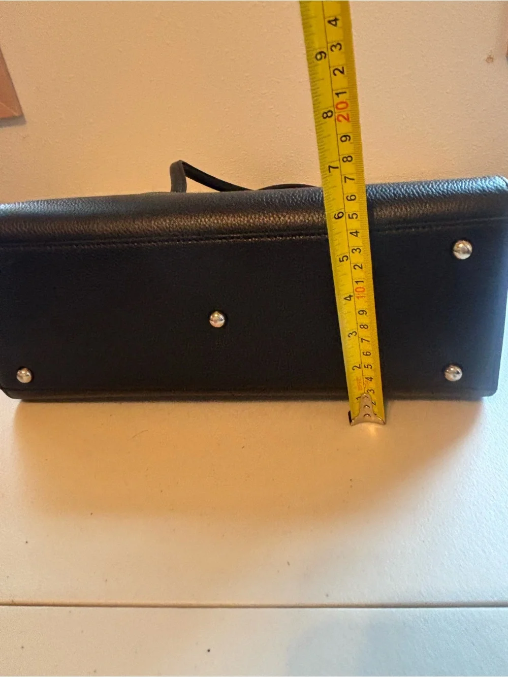 Bostanten Black Pebble Leather Shoulder Bag with Front Zip Pocket - Picture 11 of 13